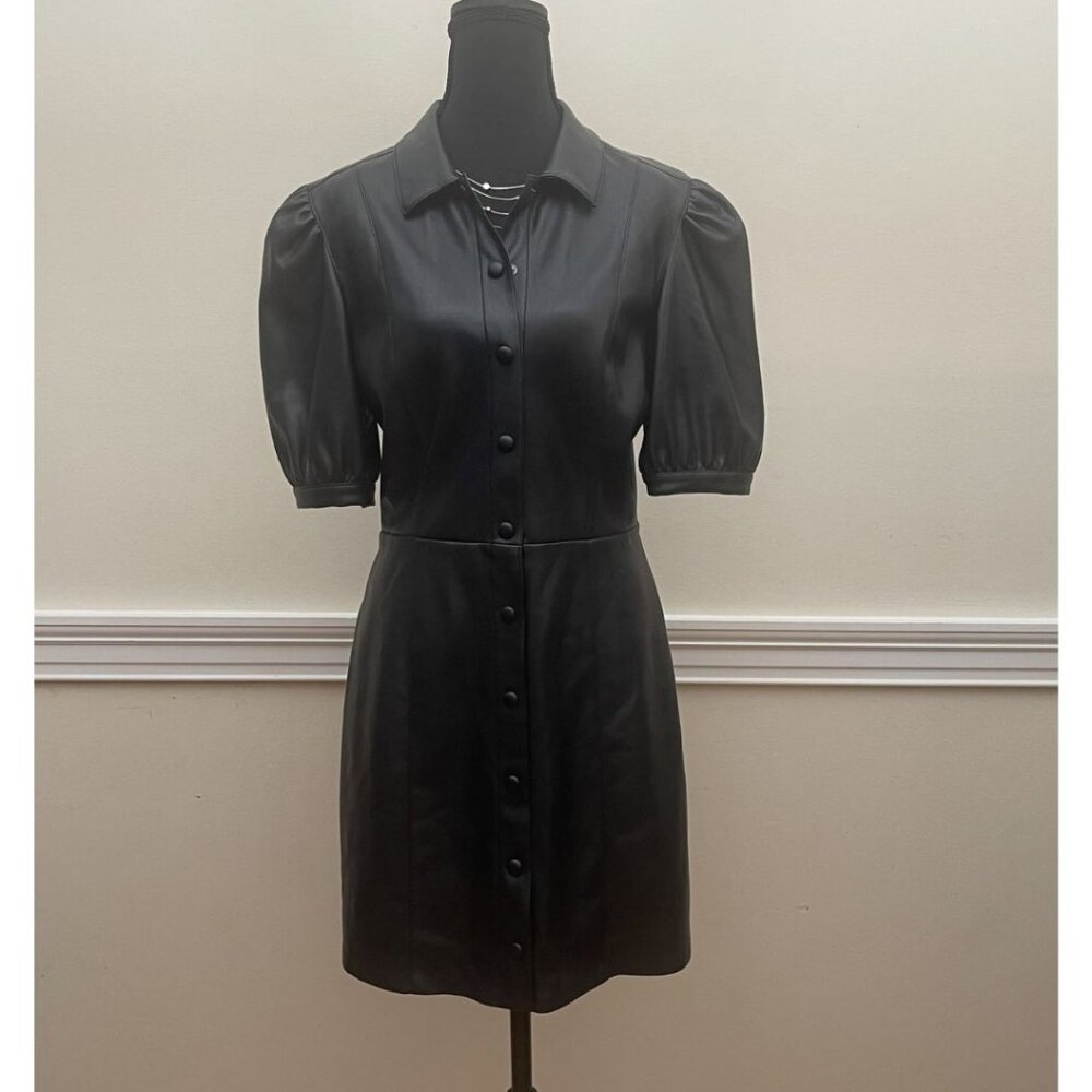 BB Dakota by Steve Madden Black Faux Leather Dress - Size 4